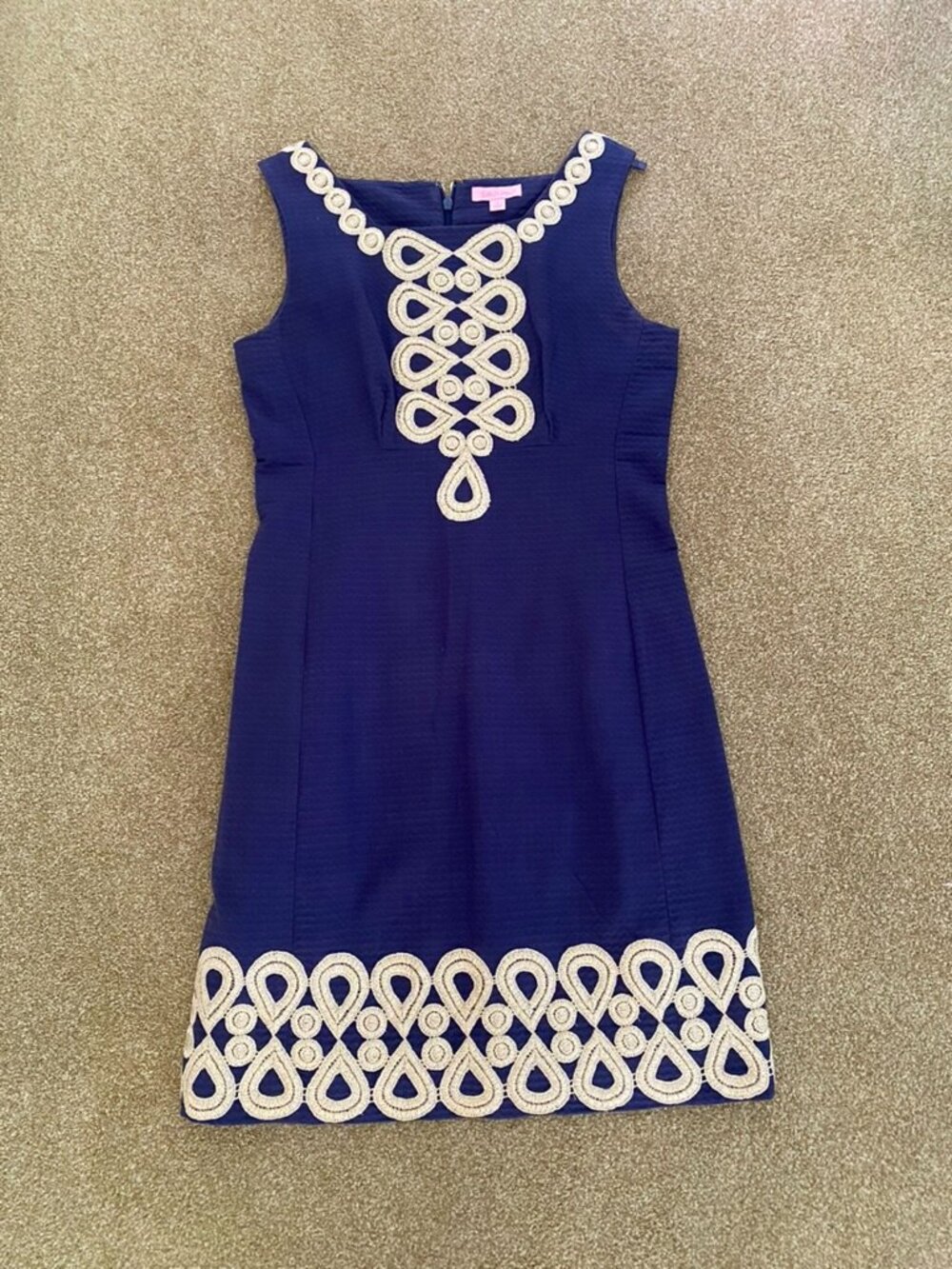 Lily Pulitzer Navy sheath dress with gold trim